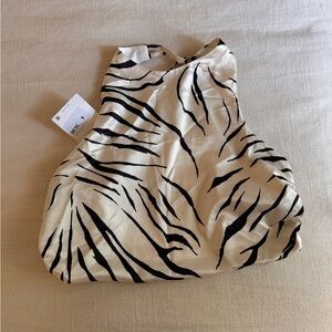 NWT Zara Halter Crop top zebra striped Medium
